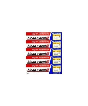 5 x 47g blend-a-dent Original Super Adhesive Cream - Extra Strong - Complete