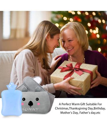 MOTONG Wearable Hot Water Bottle with Fluffy Cover - Natural Rubber Bag for Pain Relief - Blue - Buy Online on GoSupps.com