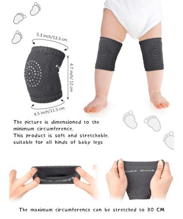 SATINIOR 6 Pairs Anti-Slip Crawling Knee Pads for Toddlers - L Black Gray - Buy Online on GoSupps.com