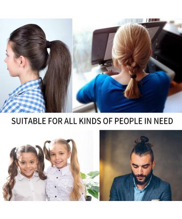 100 pcs Black Elastic Hair Ties - No Metal Bands for Women, Girls, Men - Thick, Heavy, Curly Hair - 4mm - Buy Online on GoSupps.com