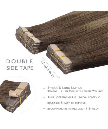 Buy If-Alife 20pcs Tape Extensions | Real Hair Balayage Chocolate Brown to Honey Blonde - 26 Inch Invisible Skin Weft Silky Straight - Buy Online on GoSupps.com
