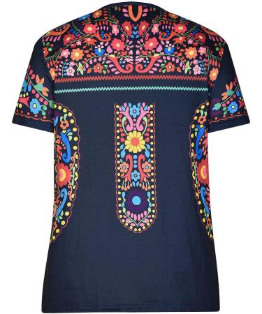 Blue Plus Size Women's 3/4 Sleeve Dropped Shoulder Chiffon Top - Size Large - Buy Online on GoSupps.com