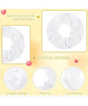 Tigeen 24 Pcs Cotton Scrunchies Bulk Hair Ties in White - Hair Accessories for Women, Girls, and Kids - Buy Online on GoSupps.com