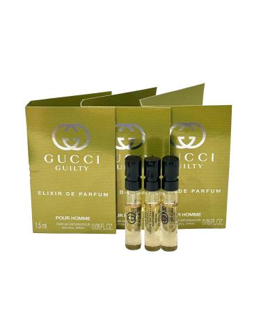 Gucci GUILTY MEN Elixir Sample Perfume 1.5 ml / 0.05 oz - set of 3 spray samples