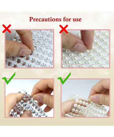 1980 Pcs Self Adhesive Rhinestones and Pearls for Makeup - Clear Rhinestones Stickers and Pearl Gems Jewels for DIY - Buy Online on GoSupps.com