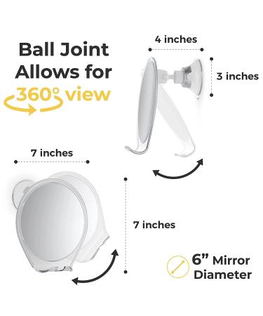 HoneyBull Fogless Shower Mirror with Swivel Razor Holder - Alpine White - Buy Online on GoSupps.com