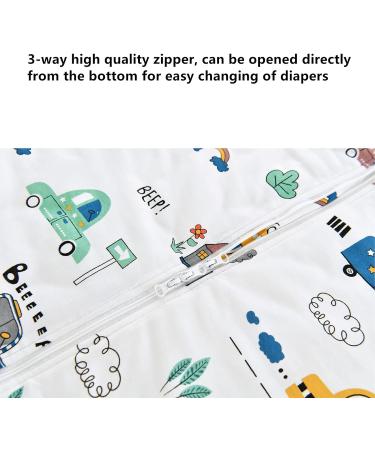 Chilsuessy Toddler Sleeping Bag with Feet 2.5 Tog - City Traffic 80cm/2-3 Years (CPC Certified) | Cotton Wearable Blanket for Infant Walking Pyjamas - Buy Online on GoSupps.com
