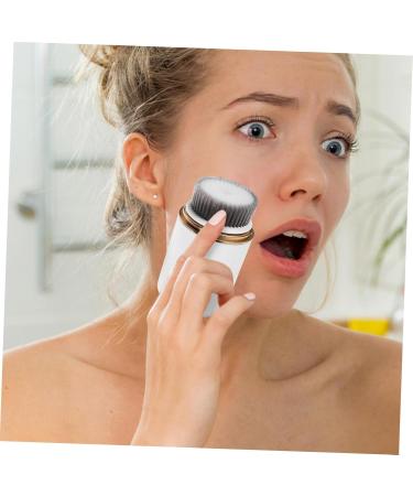 Housoutil Electric Facial Brush Face Scrubber Electric Face Scrub Brush Face Brush Face Cleaner Brush Rubber Face Scrubber Exfoliating Face Cleansing Brush Tool White The Face Silica Gel - Buy Online on GoSupps.com
