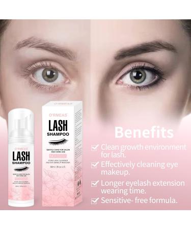 Lash Shampoo 60ML + Brush | Eyelid Foaming Cleanser for Extension Removal | Salon-Quality Makeup Remover - Buy Online on GoSupps.com