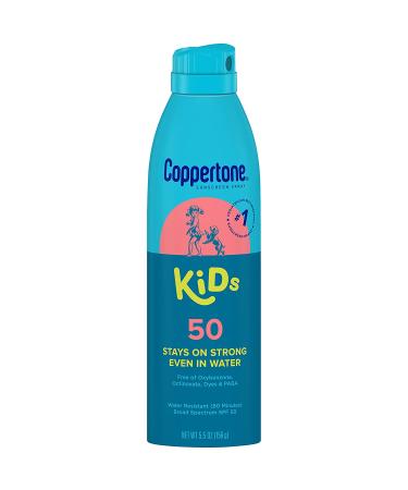 Coppertone KIDS Sunscreen SPF 50 Spray - 3 Pack, 5.5 Ounce Each - Buy Online on GoSupps.com
