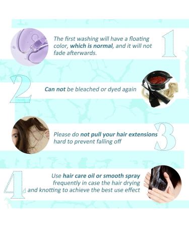 Runature Real Hair Clip-In Extensions - 50cm Blue Straight - 25g - 5pcs - Invisible & Natural Look - Buy Online on GoSupps.com