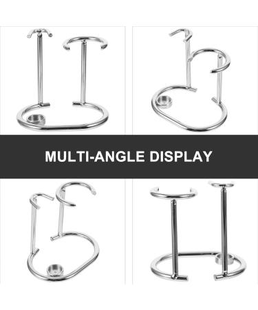 Premium 3-St Razor Holder for Men | Stylish Bathroom Organizer for Shaving Brushes & Razors | Durable Wood & Alloy Stand - Buy Online on GoSupps.com