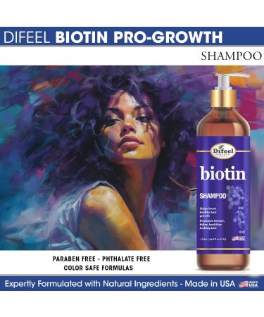 Difeel Elevated Biotin Shampoo 33.8 oz - Best Shampoo for Thinning Hair & Hair Loss Paraben Free Biotin for Hair Growth - Buy Online on GoSupps.com