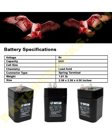 6V 5AH SLA Battery - UB650 PS-650L PC640L DG6-4 for Lantern & Flashlight | International Shipping Available - Buy Online on GoSupps.com