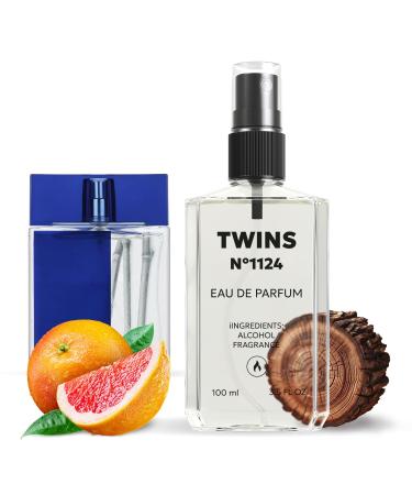 TWINS Impression of In Blue | Perfume for Men Eau de Parfum | No.1124 | 3.4 Fl Oz / 100 ml Basi In Blue Impression