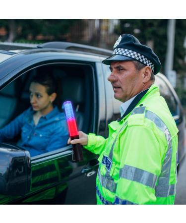 TOPPERFUN Traffic Wand LED Traffic Control Night Wands Red and Blue Safety Light Wands Air Marshaling Signal Wand LED Glow Sticks for Airport Parking Car Directing B - Buy Online on GoSupps.com