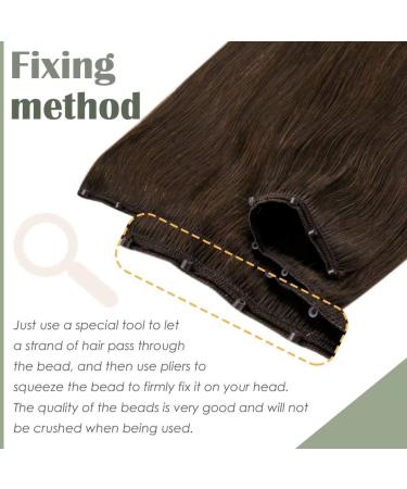 Laavoo Micro Weft Extensions | Real Remy Human Hair Brown | 12-Inch Invisible Micro Bead Extensions #4 | 50g EZ Weft - Buy Online on GoSupps.com