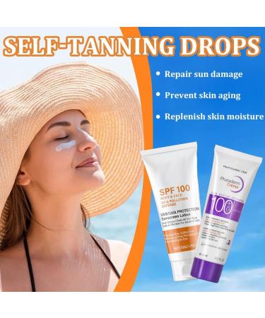 days 2 pieces sunscreen SPF 100 sunscreen index 100 sunscreen for face and body UVA and UVB protection waterresistant fast absorption greasefree 80 ml + 50 ml - Buy Online on GoSupps.com