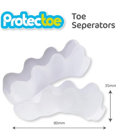 Protectoe Gel Toe Separators - Set of 8 for Overlapping Toes | Toe Spacers & Spreaders - Buy Online on GoSupps.com