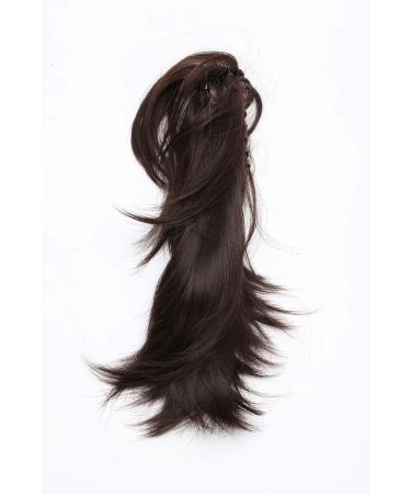 Clip-In Ponytail Hair Extensions - Ombre 30cm Dark Brown Jaw Claw Updo for Women - Buy Online on GoSupps.com