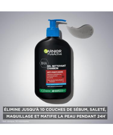 Garnier Pure Active - Charcoal Cleansing Gel - Reduces Blackheads & Pimples - Cleanses & Unclogs Pores - BHA & Charcoal - Vegan & Cruelty Free - Acne-Prone Skin - 250 ml - Buy Online on GoSupps.com