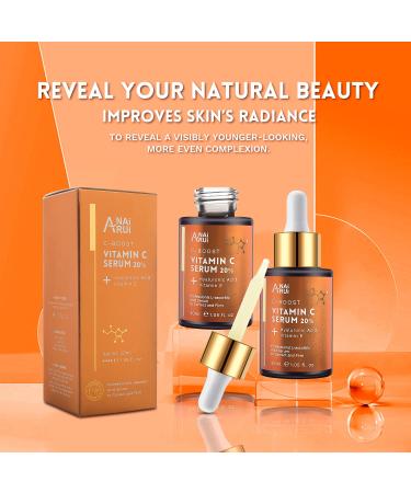 20% Vitamin C and Hyaluronic Acid Serum Set - Boost Collagen Hydrate and Plump Skin Reduce Fine Lines and Wrinkles - Buy Online on GoSupps.com
