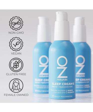 OZNaturals Sleep Cream - Anti-Aging Night Cream with Hyaluronic Acid Retinol & Vitamin C for Smooth Skin & Age Spots - 3 oz - Buy Online on GoSupps.com