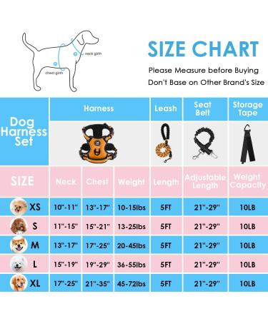 Nestroad Orange Dog Harness for Small Dogs - Padded Chest Anti-Train Cushion Size S (Neck 28-38cm Chest 38-53cm) - Reflective Strip for Safety - Buy Online on GoSupps.com