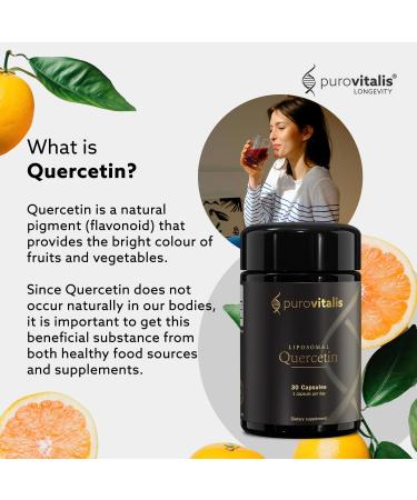 PUROVITALIS Liposomal Quercetin 125mg (500 mg Equivalent) 99% Purity High Bioavailability Antioxidant and Immune Support Supplement 1-Month Supply (30 Vegan Capsules) - Buy Online on GoSupps.com
