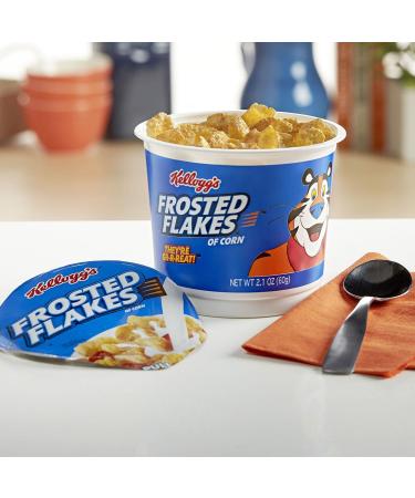 Kellogg's Frosted Flakes Cereal Cup - 2.1oz | Kids Snacks with 8 Vitamins and Minerals - Buy Online on GoSupps.com
