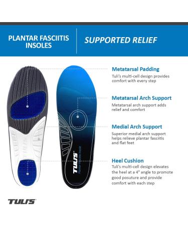 Tulis Plantar Fasciitis Insoles - Full Length Orthotic Arch Support, Shock Absorption - Large (1 Pair) - Buy Online on GoSupps.com