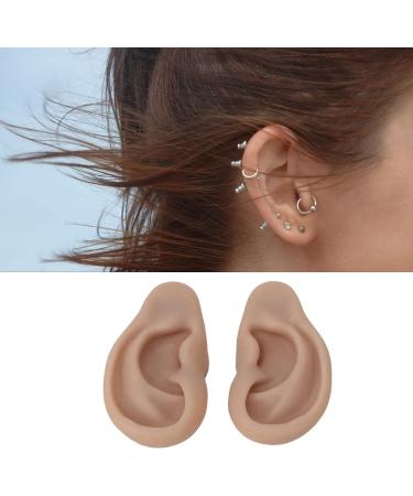 Silicone Flexible Ear Model - Dark Skin Color | Soft & Realistic Human Ear Replica - Buy Online on GoSupps.com