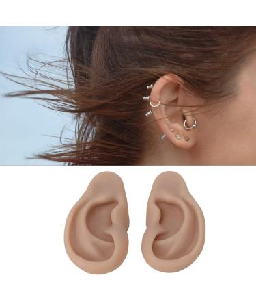 Realistic Fake Ear Model for Ear Piercing - Reusable Soft Silicone Simulation (Dark Skin Color) - Buy Online on GoSupps.com