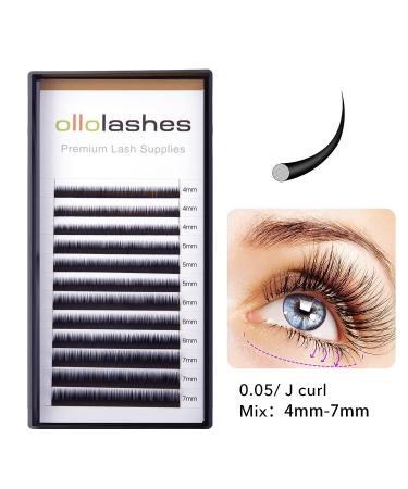 Bottom Lash Extension Mix 4-7mm 0.05 J Curl - Black Color Bottom Lash Extensions - Buy Online on GoSupps.com