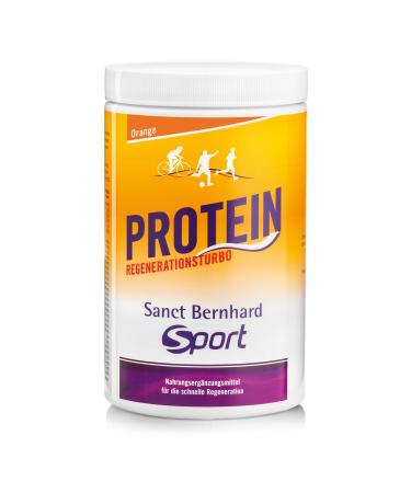 Sanct Bernhard Sport proteindrink regeneration turbo orange with high -quality whey protein carbohydrates minerals 725g powder