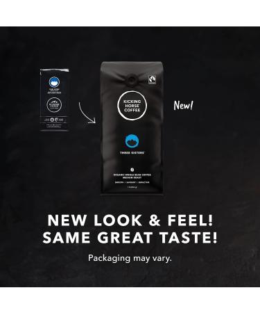 Kicking Horse Coffee Decaf Swiss Water Process Dark Roast Whole Bean & Three Sisters Medium Roast Whole Bean 1 lb (Pack Of 6) - Certified Organic Fairtrade Kosher - Buy Online on GoSupps.com