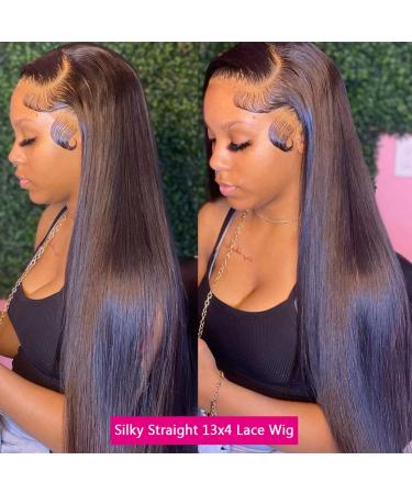 Iris Queen 13x4 HD Straight Lace Front Human Hair Wig 20 Inch - 180 Density, Pre Plucked with Baby Hair, 10A Transparent Lace, Bleached Knots - Natural Black for Black Women - Buy Online on GoSupps.com