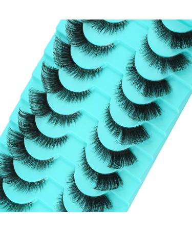 Buy Clear Band Russian Volume Fluffy Strip Lashes - 10 Pairs of Naturally Wispy D Curly False Eyelashes | International Shipping - Buy Online on GoSupps.com