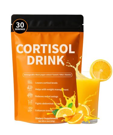 Rulinal Cortisol Drink Powder | Cortisol Supplements for Women | Ashwagandha L-Theanine Turmeric Root Black Pepper Extract for Relax & Focus Healthy Cortisol Levels Mental Clarity Vegan 6.3oz