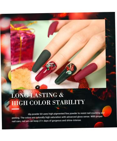 D corations de No l kit de poudre trempage pour ongles 6 couleurs style No l s chage rapide longue dur e application facile pour salon bricolage d butant - Buy Online on GoSupps.com