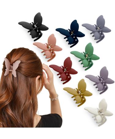 Abnaok 9 Pcs Butterfly Claw Clips Cute Butterfly Hair Clips 2.6 Inch Non Slip Matte Jaw Clips 9 Colors Strong Hold Butterfly Hair Clamps for Women Girls Thick Thin Hair 9PCS Butterfly Claw Clips - Buy Online on GoSupps.com