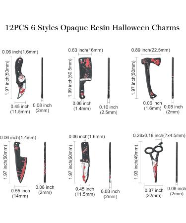 DanLingJewelry 12Pcs 6 Styles Fake Knife Scissor Axe Charms Halloween Tool Charms for DIY Jewelry Making Crafting 12pcs - bloody tool - 6 styles - Buy Online on GoSupps.com