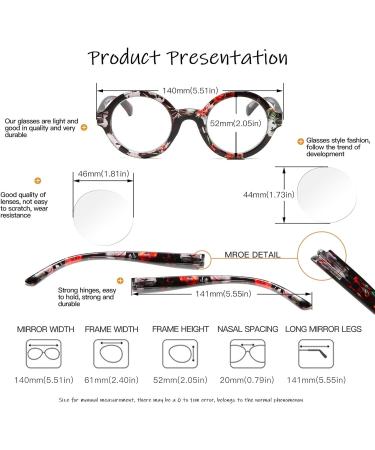 Buy Bevi Ladies Stylish Round Reading Glasses - Spring Hinges | Great Value Readers for Women (1.50) - International Shipping Available - Buy Online on GoSupps.com