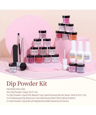 NICOLE DIARY 28Pcs Dip Powder Nail Kit - 20 Colors Dipping Powder Set for French Nails Art Manicure - Buy Online on GoSupps.com