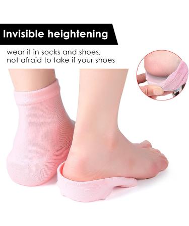 Height Increase Wedge Insole Socks | Invisible Silicone Heel Pad for Plantar Fasciitis Relief | Black 3.5CM/1.4 Inch - Buy Online on GoSupps.com