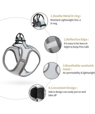 Buy Heele Small Soft Dog Dishes & Adjustable Harness Vest - Air Mesh Reflective Design for Walking Training - XS Size - International Shipping - Buy Online on GoSupps.com
