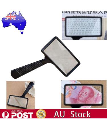 Junbyuhu 5x Hand Magnifying Glass Rectangular 100 x 50 mm Commercial Reading Magnifier for Seniors Low View Reading Hobbies Repair Observation - Buy Online on GoSupps.com