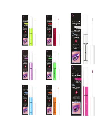 Waterproof Eyeliner 8 Colors Luminous MakeUp Defined Lines with Waterproof EyelinerFor Outdoor Activities Event Work Night Wedding Travel Party Daily Use Home Women