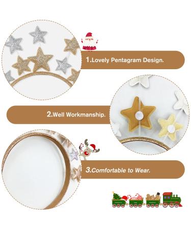 Xcozu Christmas Stars Hair Ties & Headbands for Women | Glitter Silver & Gold Hair Accessories for Parties & Festivals - Buy Online on GoSupps.com