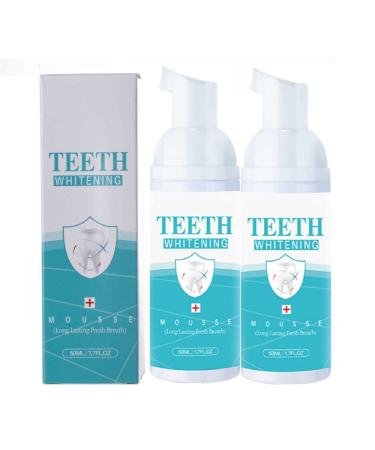 2 Pcs Teeth Whitening Mousse Foam Toothpaste Mouthwash Foam Toothpaste Remove Stains Long-Lasting Freshness.